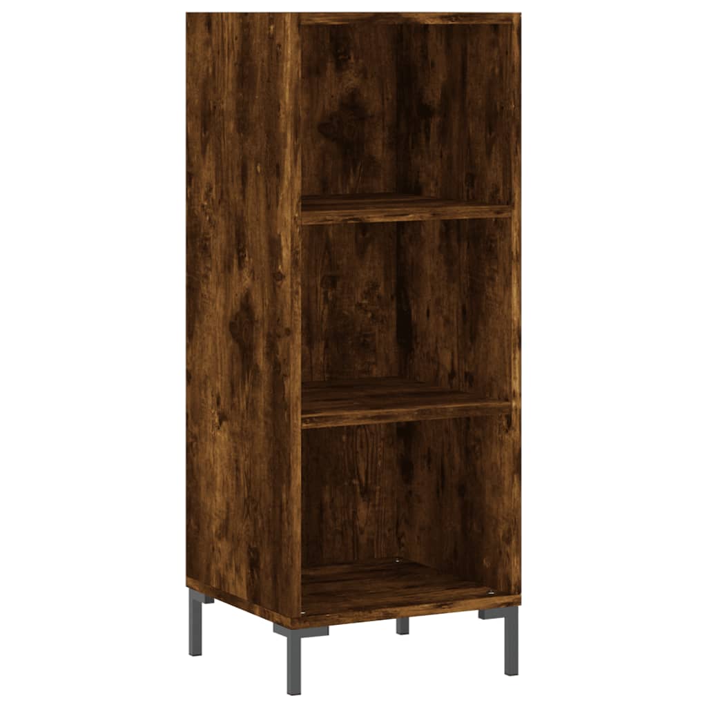 Hoge kast 34,5x34x180 cm bewerkt hout gerookt eikenkleurig - AllerleiShop