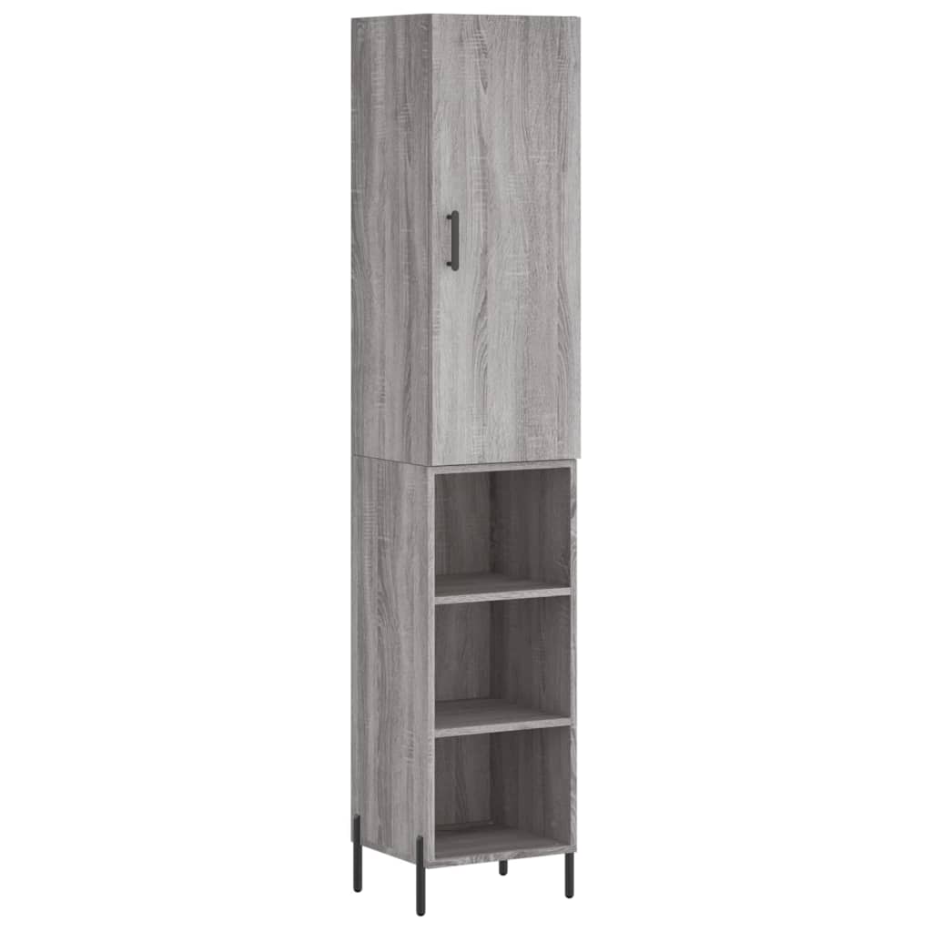 Hoge kast 34,5x34x180 cm bewerkt hout grijs sonoma eikenkleurig - AllerleiShop