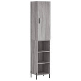 Hoge kast 34,5x34x180 cm bewerkt hout grijs sonoma eikenkleurig - AllerleiShop