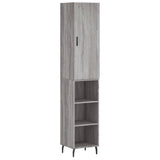 Hoge kast 34,5x34x180 cm bewerkt hout grijs sonoma eikenkleurig - AllerleiShop