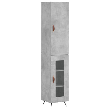 Hoge kast 34,5x34x180 cm bewerkt hout betongrijs - AllerleiShop