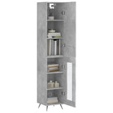 Hoge kast 34,5x34x180 cm bewerkt hout betongrijs - AllerleiShop