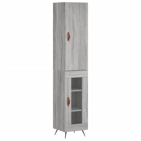 Hoge kast 34,5x34x180 cm bewerkt hout grijs sonoma eikenkleurig - AllerleiShop