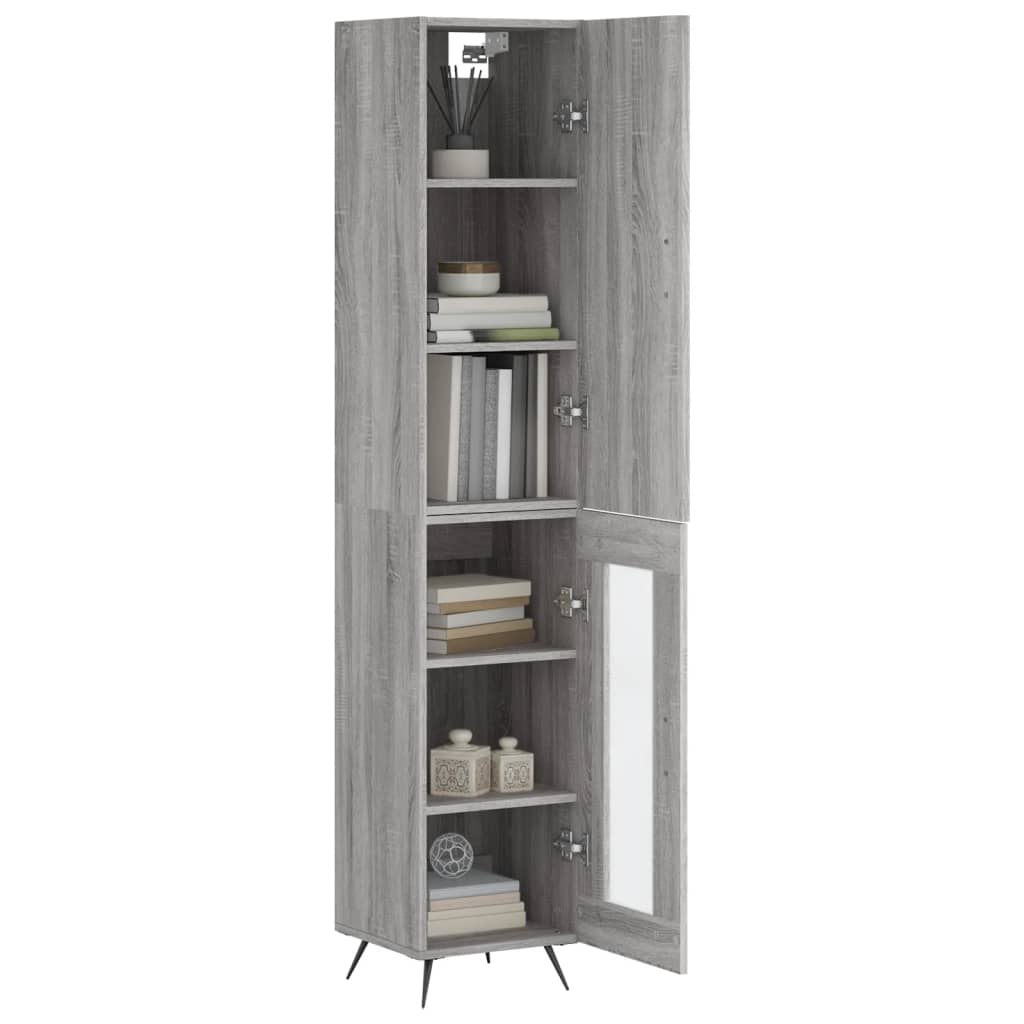 Hoge kast 34,5x34x180 cm bewerkt hout grijs sonoma eikenkleurig - AllerleiShop