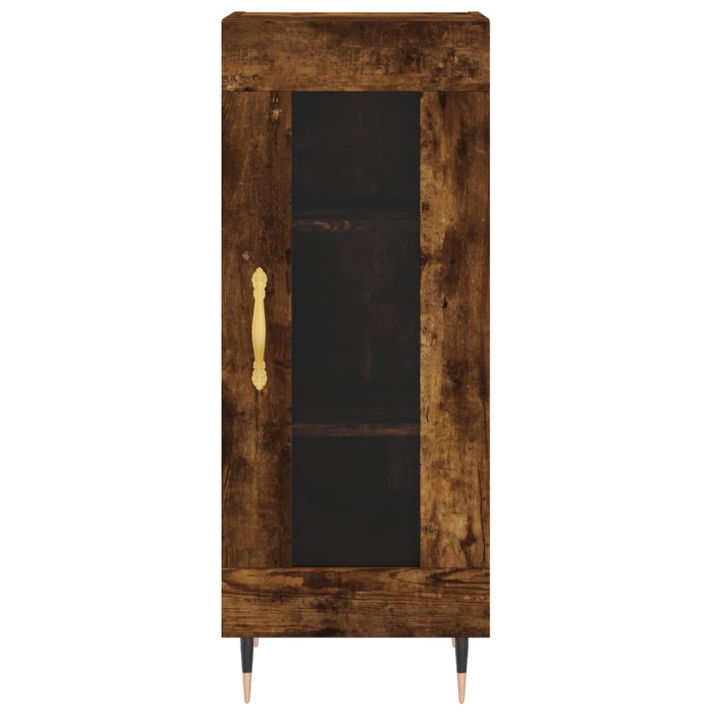 Hoge kast 34,5x34x180 cm bewerkt hout gerookt eikenkleurig - AllerleiShop