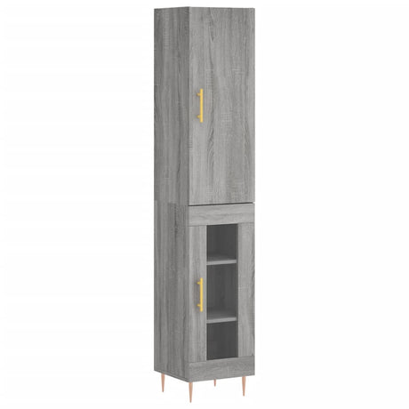 Hoge kast 34,5x34x180 cm bewerkt hout grijs sonoma eikenkleurig - AllerleiShop