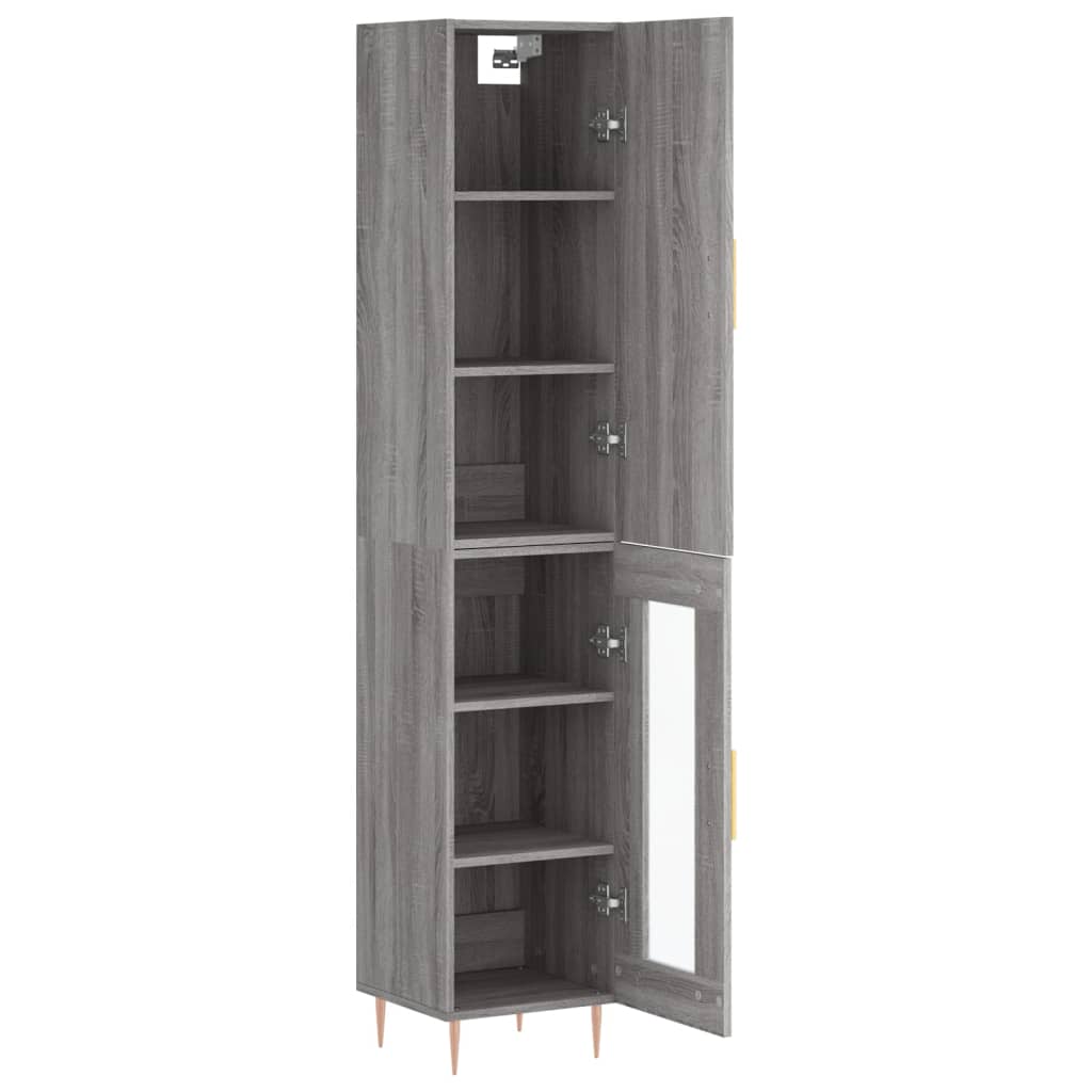 Hoge kast 34,5x34x180 cm bewerkt hout grijs sonoma eikenkleurig - AllerleiShop