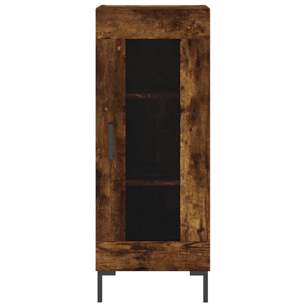 Hoge kast 34,5x34x180 cm bewerkt hout gerookt eikenkleurig - AllerleiShop