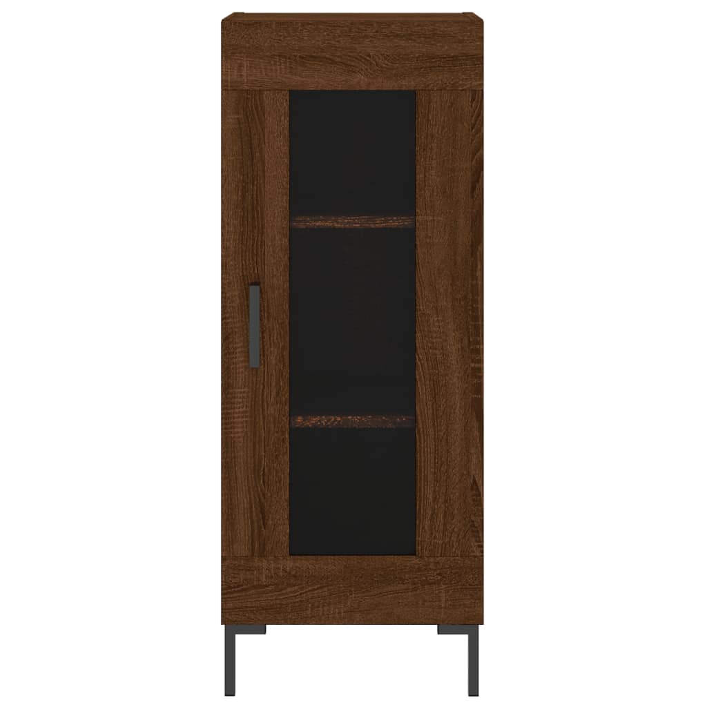 Hoge kast 34,5x34x180 cm bewerkt hout bruin eikenkleur - AllerleiShop