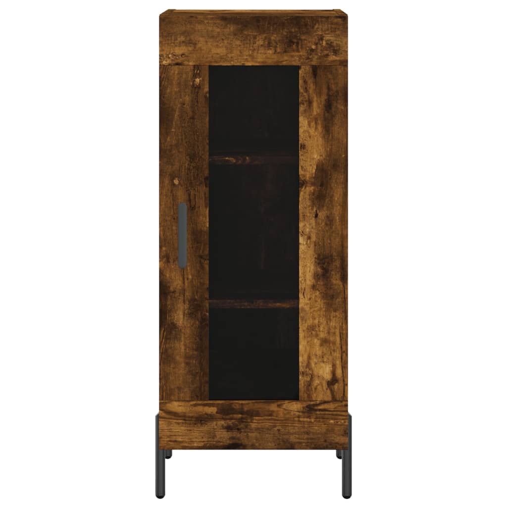 Hoge kast 34,5x34x180 cm bewerkt hout gerookt eikenkleurig - AllerleiShop