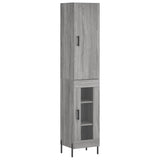 Hoge kast 34,5x34x180 cm bewerkt hout grijs sonoma eikenkleurig - AllerleiShop