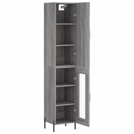 Hoge kast 34,5x34x180 cm bewerkt hout grijs sonoma eikenkleurig - AllerleiShop