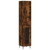 Hoge kast 34,5x34x180 cm bewerkt hout gerookt eikenkleurig - AllerleiShop