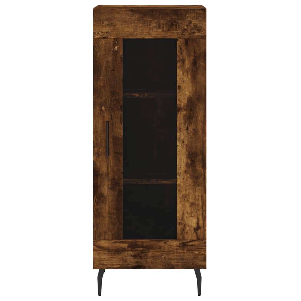 Hoge kast 34,5x34x180 cm bewerkt hout gerookt eikenkleurig - AllerleiShop