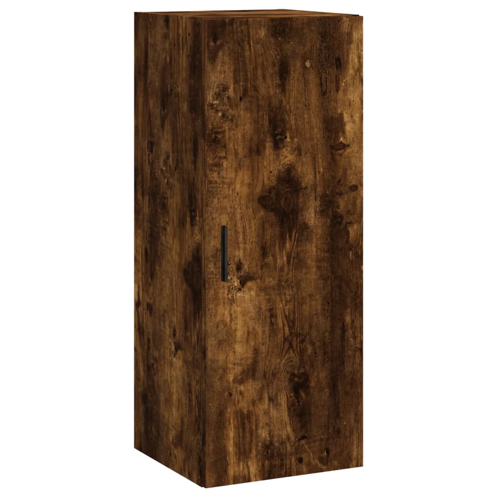 Hoge kast 34,5x34x180 cm bewerkt hout gerookt eikenkleurig - AllerleiShop