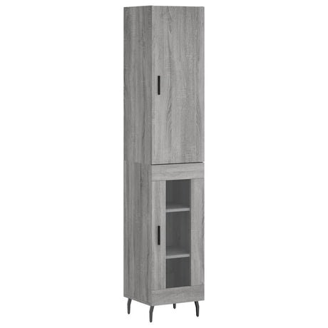 Hoge kast 34,5x34x180 cm bewerkt hout grijs sonoma eikenkleurig - AllerleiShop