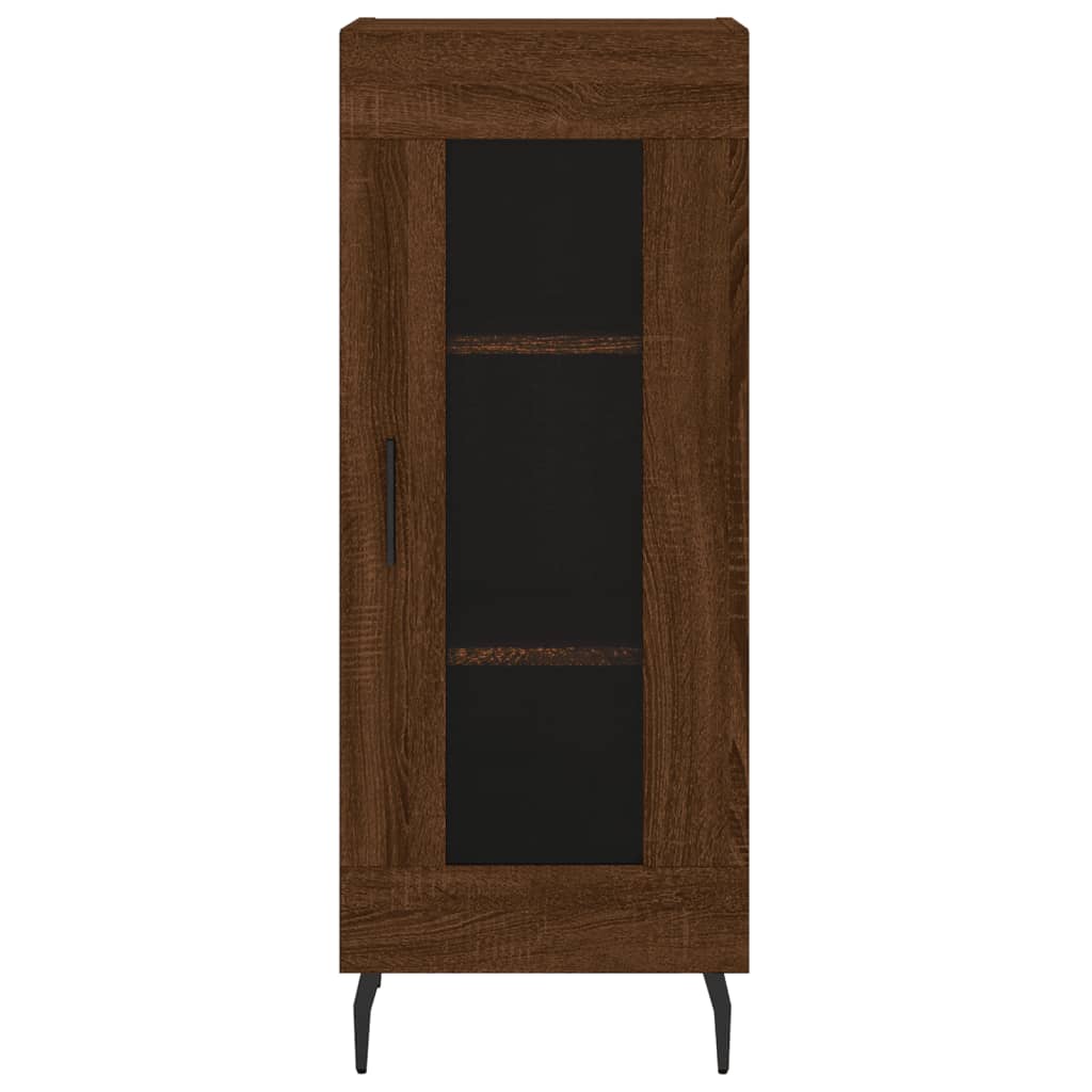 Hoge kast 34,5x34x180 cm bewerkt hout bruin eikenkleur - AllerleiShop