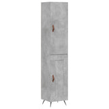 Hoge kast 34,5x34x180 cm bewerkt hout betongrijs - AllerleiShop