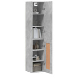 Hoge kast 34,5x34x180 cm bewerkt hout betongrijs - AllerleiShop