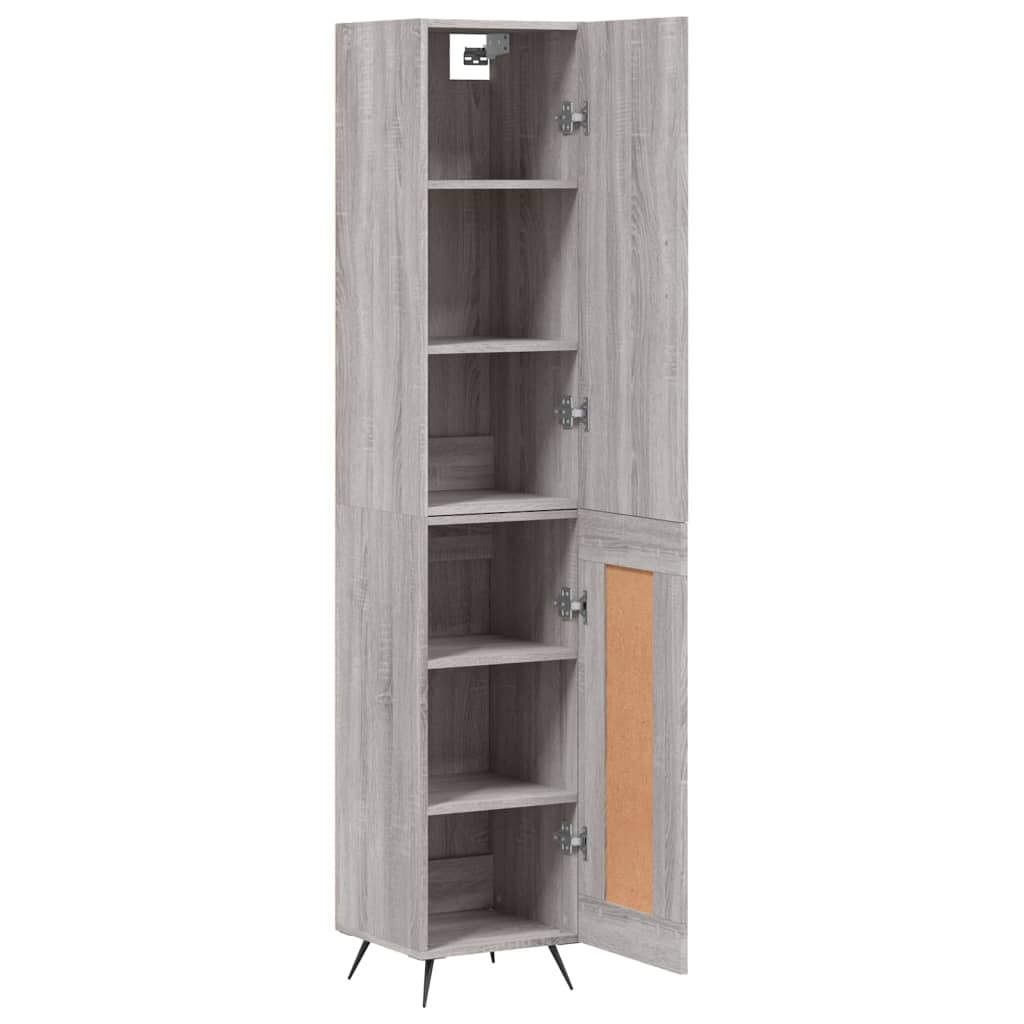 Hoge kast 34,5x34x180 cm bewerkt hout grijs sonoma eikenkleurig - AllerleiShop