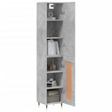 Hoge kast 34,5x34x180 cm bewerkt hout betongrijs - AllerleiShop