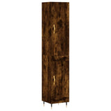 Hoge kast 34,5x34x180 cm bewerkt hout gerookt eikenkleurig - AllerleiShop