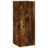 Hoge kast 34,5x34x180 cm bewerkt hout gerookt eikenkleurig - AllerleiShop