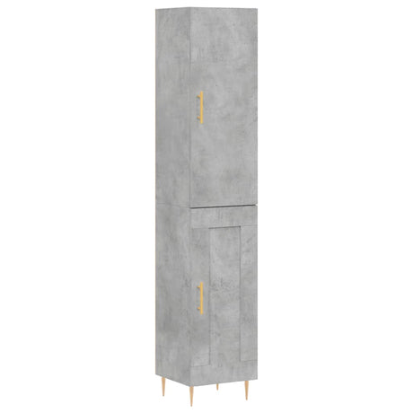 Hoge kast 34,5x34x180 cm bewerkt hout betongrijs - AllerleiShop