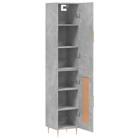 Hoge kast 34,5x34x180 cm bewerkt hout betongrijs - AllerleiShop