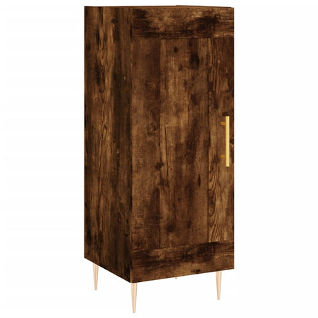 Hoge kast 34,5x34x180 cm bewerkt hout gerookt eikenkleurig - AllerleiShop