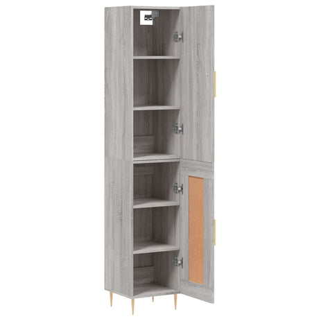 Hoge kast 34,5x34x180 cm bewerkt hout grijs sonoma eikenkleurig - AllerleiShop