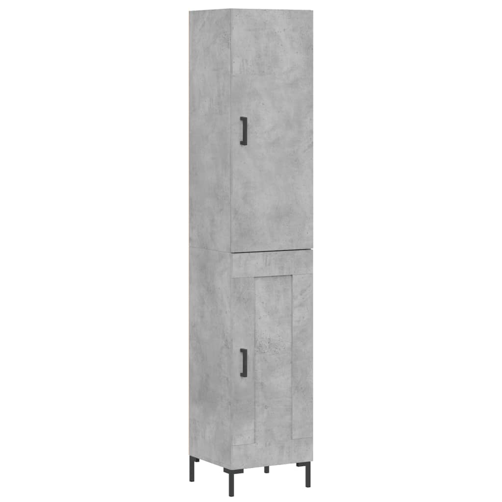 Hoge kast 34,5x34x180 cm bewerkt hout betongrijs - AllerleiShop