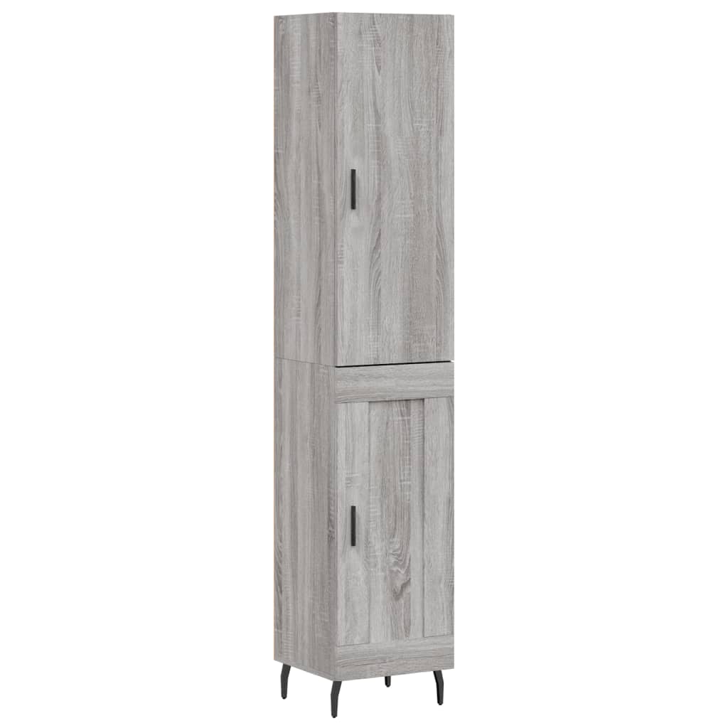 Hoge kast 34,5x34x180 cm bewerkt hout grijs sonoma eikenkleurig - AllerleiShop