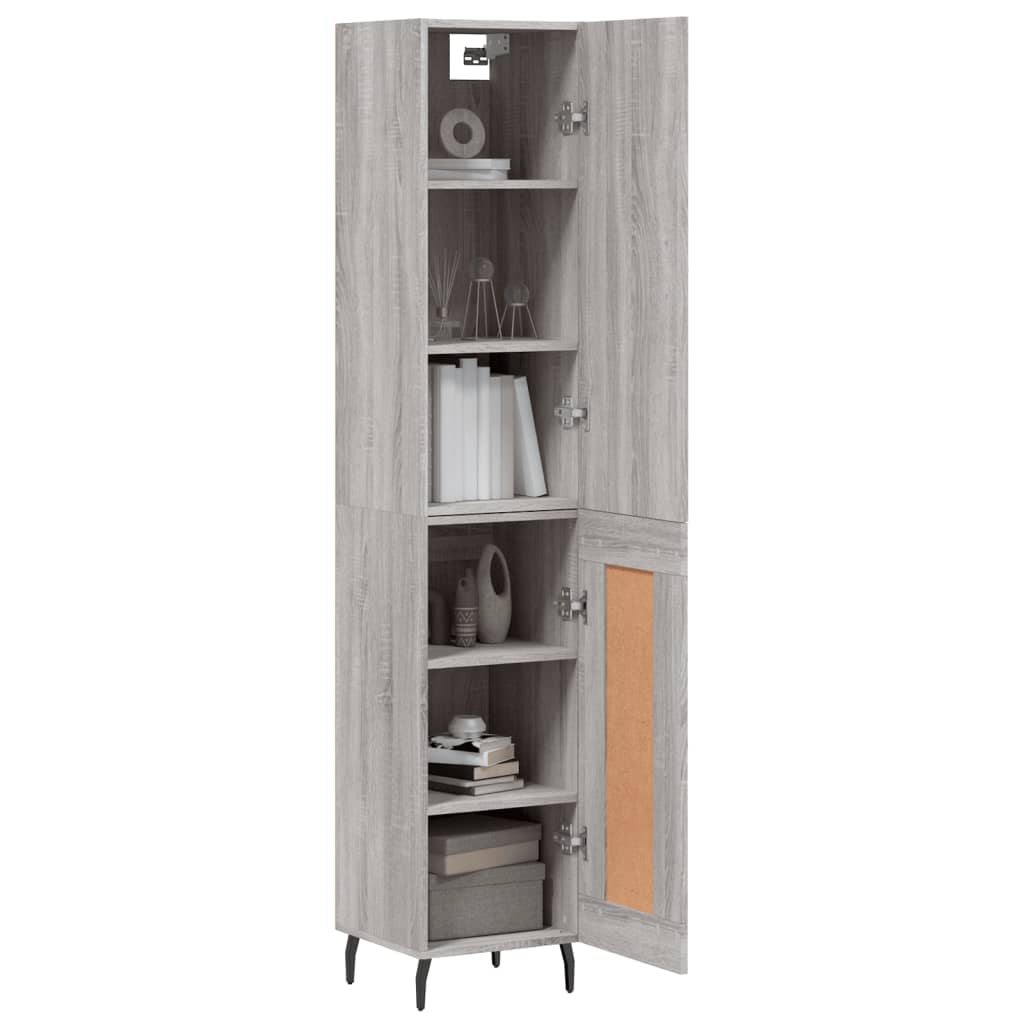 Hoge kast 34,5x34x180 cm bewerkt hout grijs sonoma eikenkleurig - AllerleiShop