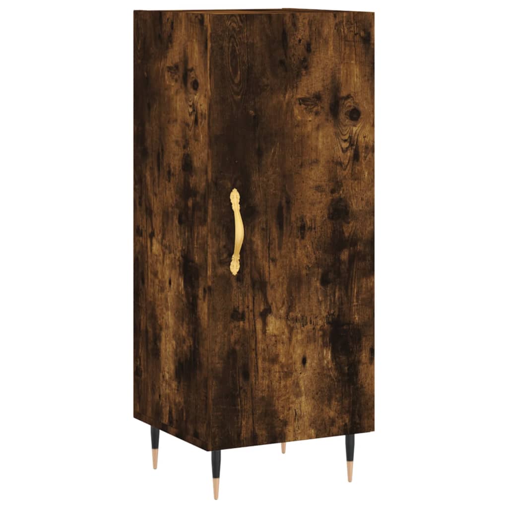 Hoge kast 34,5x34x180 cm bewerkt hout gerookt eikenkleurig - AllerleiShop