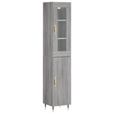 Hoge kast 34,5x34x180 cm bewerkt hout grijs sonoma eikenkleurig - AllerleiShop