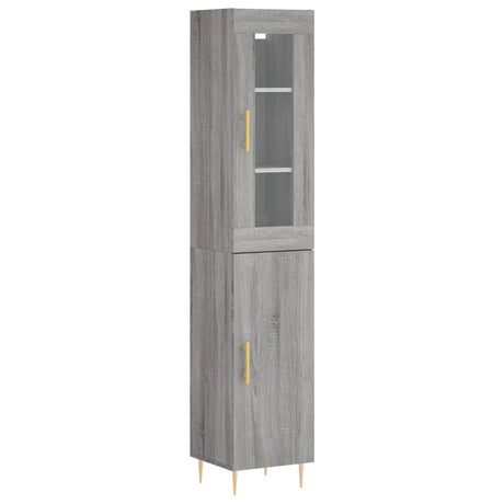 Hoge kast 34,5x34x180 cm bewerkt hout grijs sonoma eikenkleurig - AllerleiShop