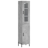 Hoge kast 34,5x34x180 cm bewerkt hout betongrijs - AllerleiShop