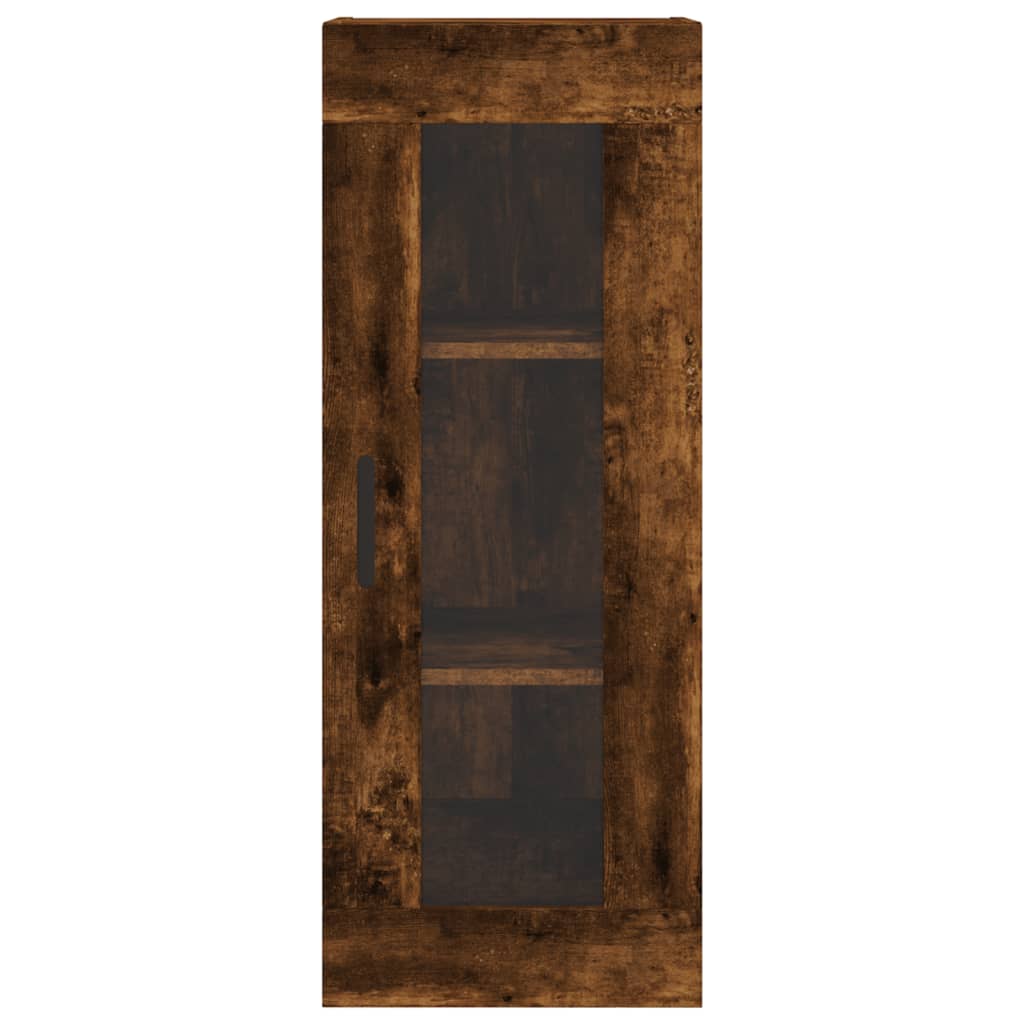 Hoge kast 34,5x34x180 cm bewerkt hout gerookt eikenkleurig - AllerleiShop