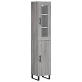 Hoge kast 34,5x34x180 cm bewerkt hout grijs sonoma eikenkleurig - AllerleiShop