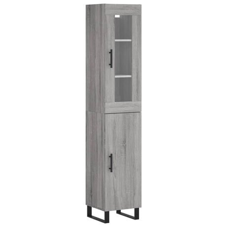 Hoge kast 34,5x34x180 cm bewerkt hout grijs sonoma eikenkleurig - AllerleiShop