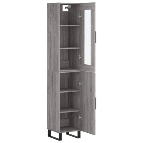 Hoge kast 34,5x34x180 cm bewerkt hout grijs sonoma eikenkleurig - AllerleiShop