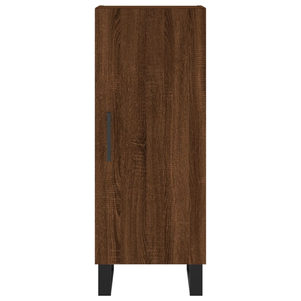 Hoge kast 34,5x34x180 cm bewerkt hout bruin eikenkleur - AllerleiShop