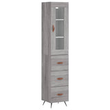 Hoge kast 34,5x34x180 cm bewerkt hout grijs sonoma eikenkleurig - AllerleiShop