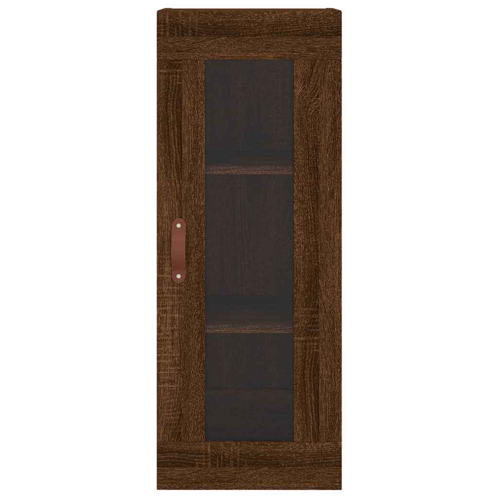 Hoge kast 34,5x34x180 cm bewerkt hout bruin eikenkleur - AllerleiShop