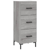 Hoge kast 34,5x34x180 cm bewerkt hout grijs sonoma eikenkleurig - AllerleiShop