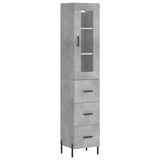 Hoge kast 34,5x34x180 cm bewerkt hout betongrijs - AllerleiShop