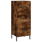 Hoge kast 34,5x34x180 cm bewerkt hout gerookt eikenkleurig - AllerleiShop