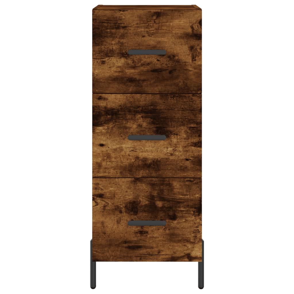 Hoge kast 34,5x34x180 cm bewerkt hout gerookt eikenkleurig - AllerleiShop