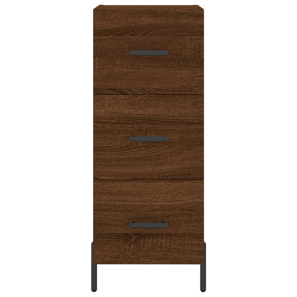 Hoge kast 34,5x34x180 cm bewerkt hout bruin eikenkleur - AllerleiShop